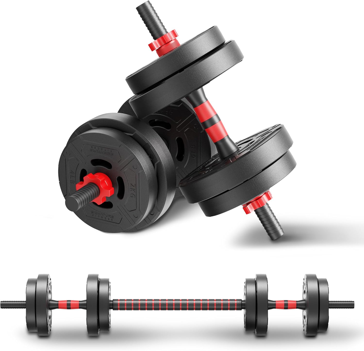 Home Gym Kit - 22lb 2-in-1 verstelbare dumbbell- en barbellset