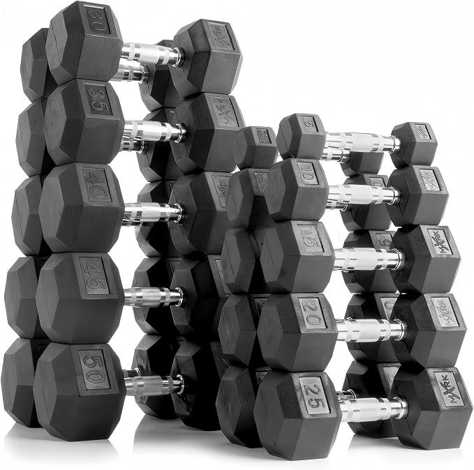 Home Gym Custom - Premium rubber beklede hex dumbbells 5LB-100LB