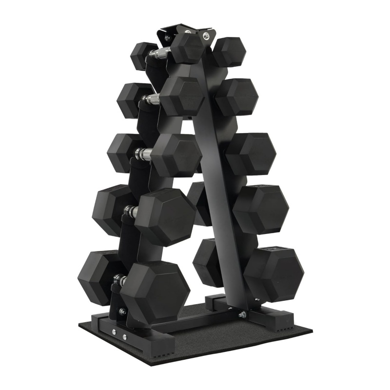 Home Gym Dumbbell Set - Homegym oefeningen krachttraining rubber beklede hex