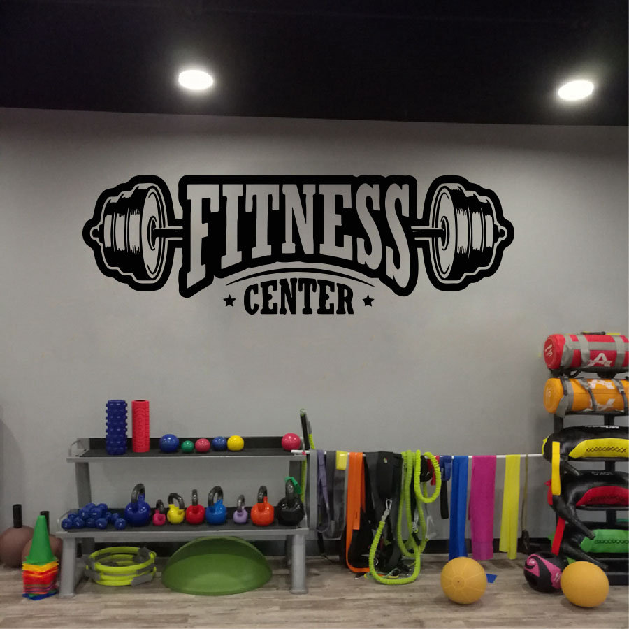 Home Gym On Wall - Gym vinyl decor muurtattoo fitness club
