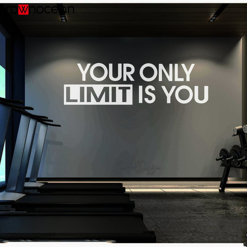 Home Gym On Wall - Uw Alleen Limiet Is U-Muurtattoo Sticker