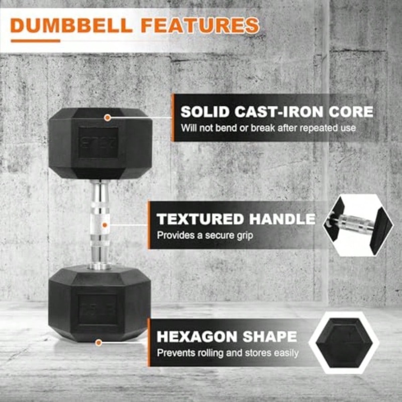 Halters met rubberen coating v - Home Gym Dumbbell Set recensie en prijs