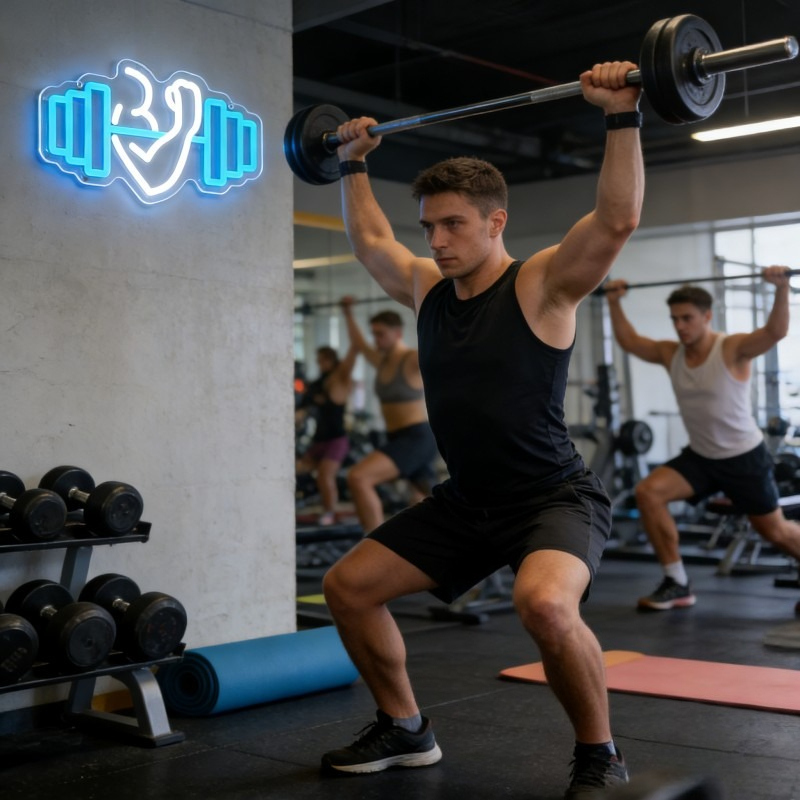 Biceps Dumbbell Neon Sign LED  - Home Gym Yoga Studio recensie en prijs
