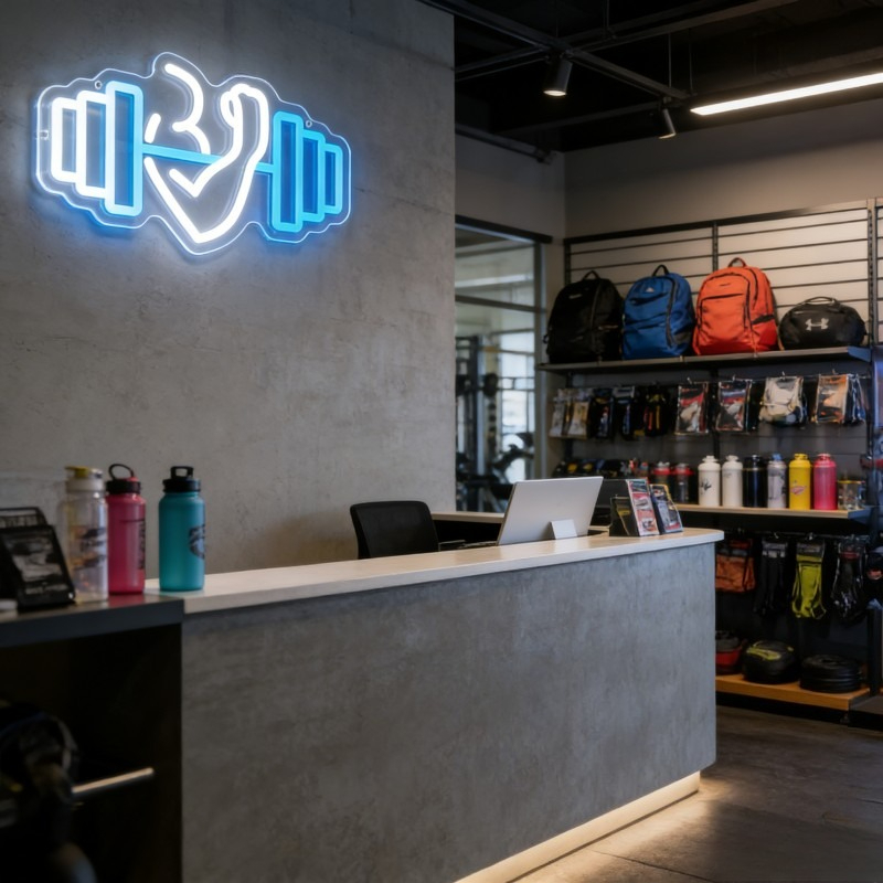 Biceps Dumbbell Neon Sign LED  - Home Gym Yoga Studio recensie en prijs